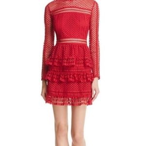 NWT Aqua Red Lace Mini Dress